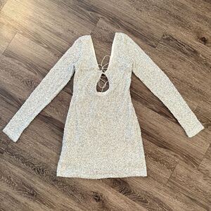 Peppermayo Cream Long Sleeve Dress